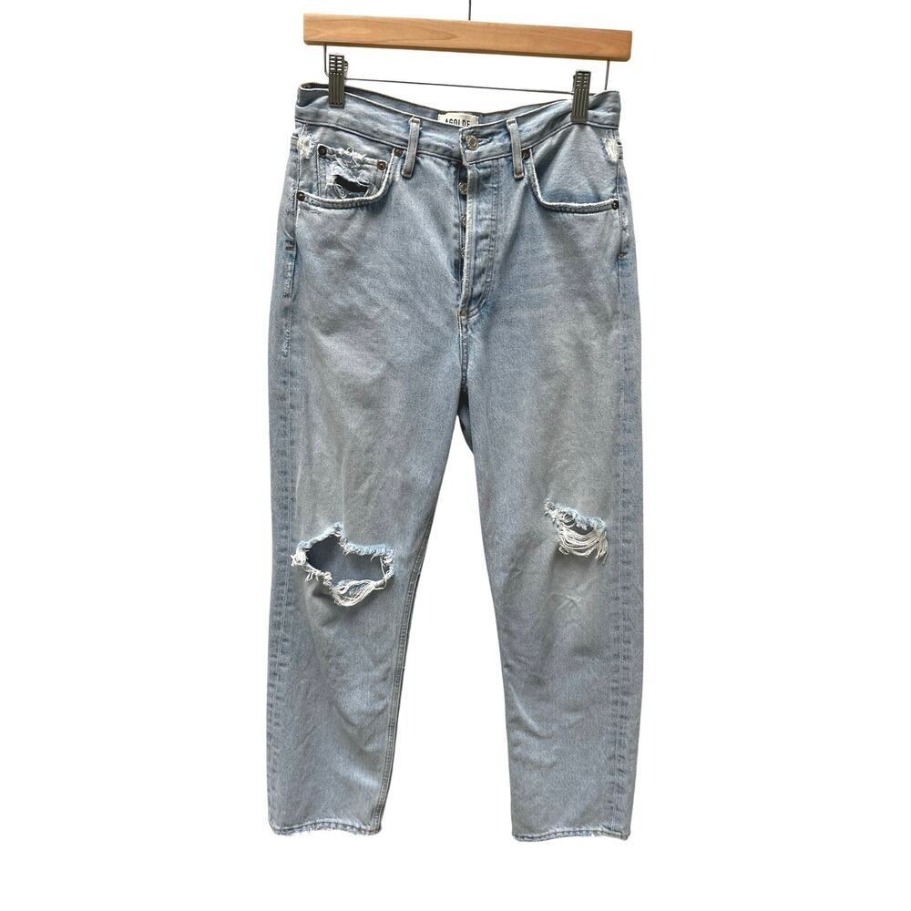 Agolde 90’s distressed High Rise Denim Jeans Size 25 light wash
